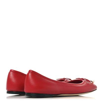 Jimmy Choo Nappa Pearl Elme Flats 39.5 Postbox Red 5 of 9