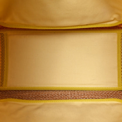 Chanel Mixed Fibers Large Shopping Bag Yellow Brown 5 of 10
