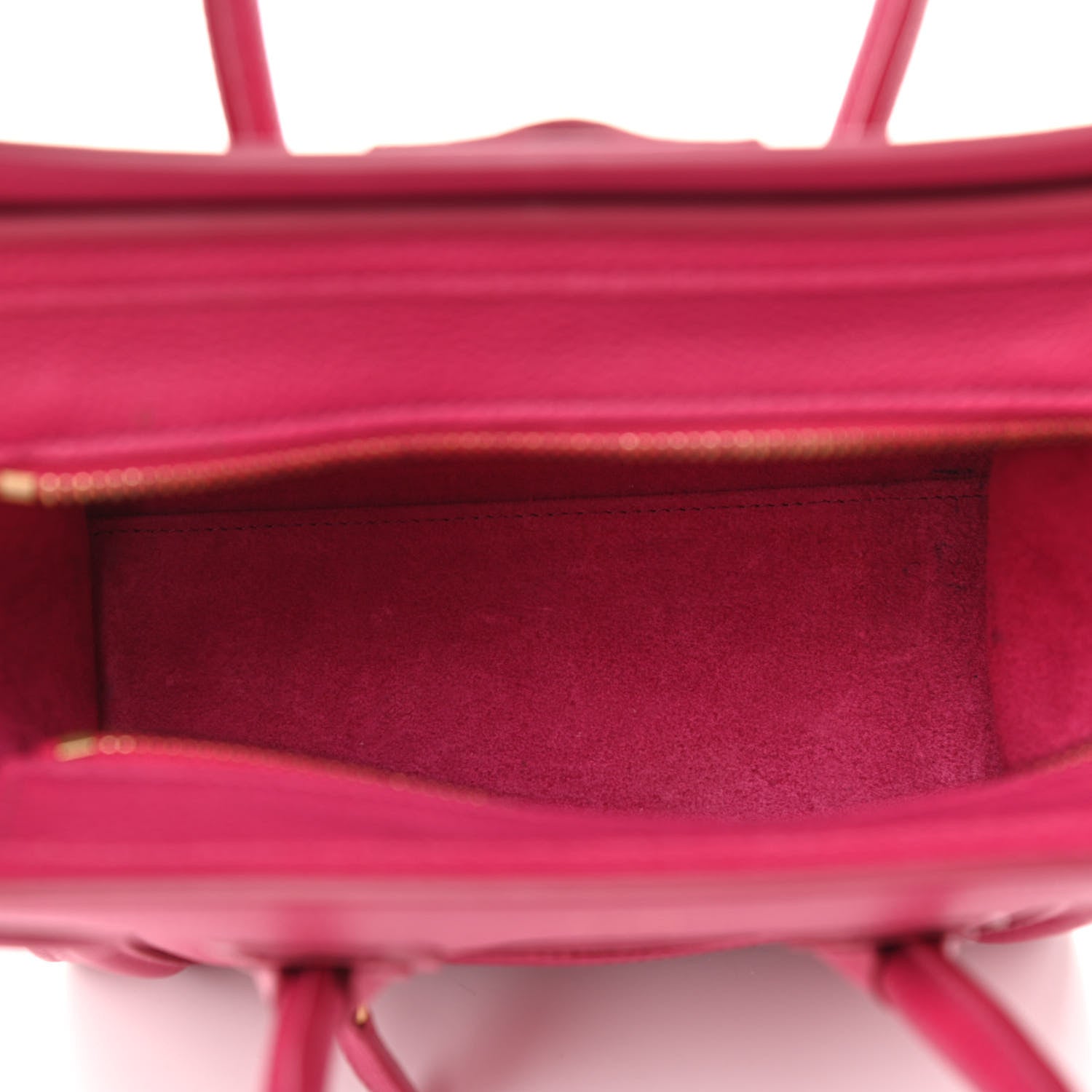 Celine Drummed Calfskin Nano Luggage Fuchsia 4 of 9