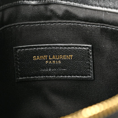 Saint Laurent Calfskin Matelasse Chevron Monogram A5 Wristlet Black 6 of 8