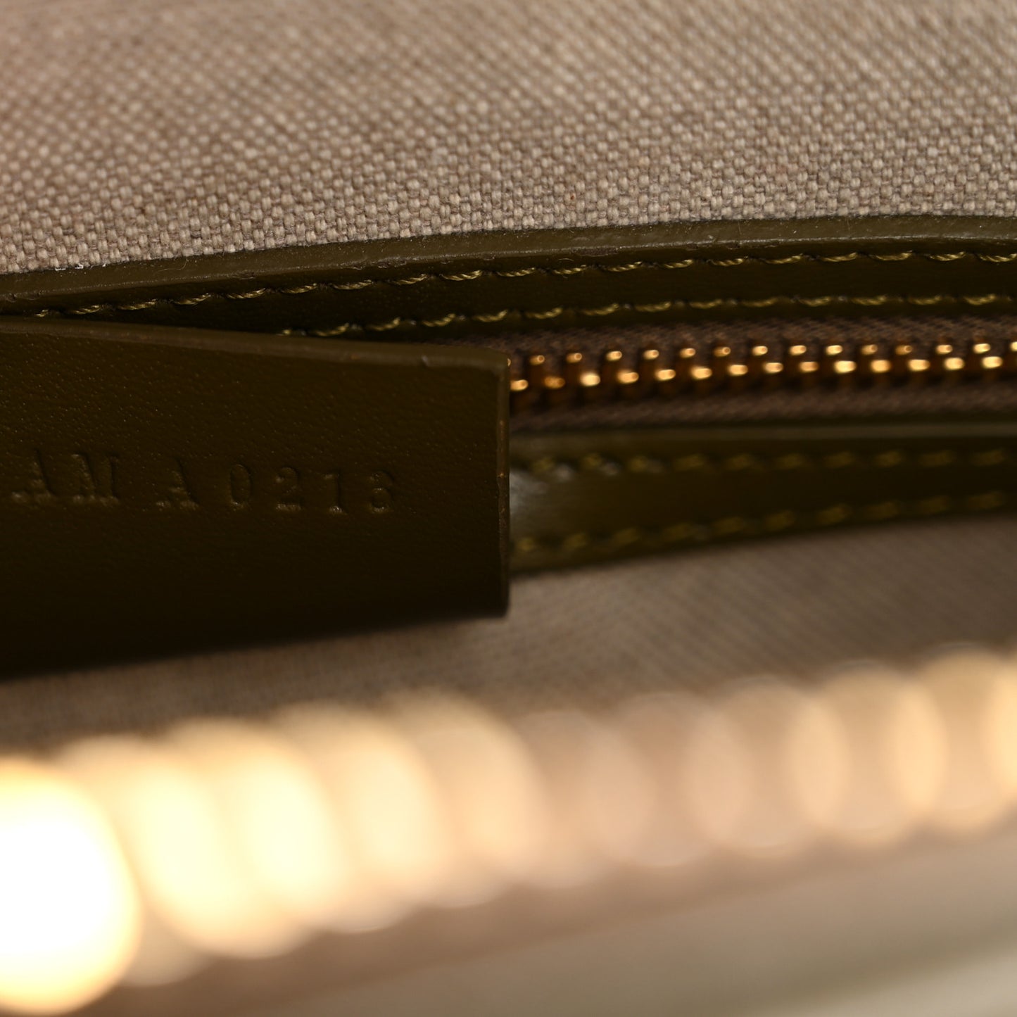 Shiny Lord Calfskin Small Antigona Dark Khaki