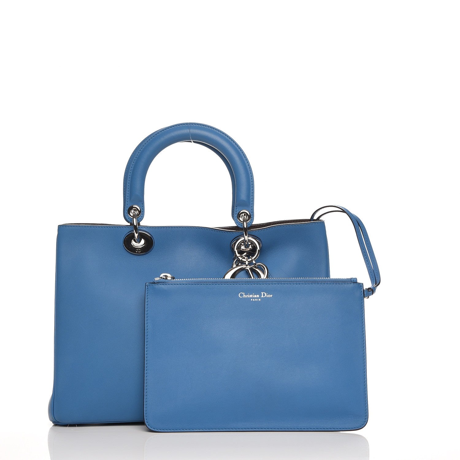 Christian Dior Calfskin Medium Diorissimo Bag Blue 9 of 9