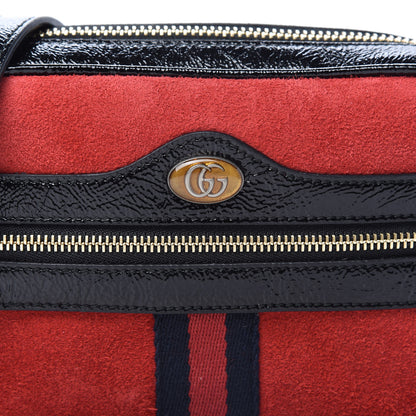 Gucci Suede Patent Web Mini Ophidia Shoulder Bag Red 10 of 10