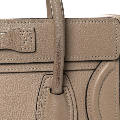 Celine Drummed Calfskin Nano Luggage Dune 13 of 19