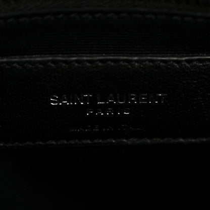 Saint Laurent Calfskin Y Quilted Monogram Medium LouLou Satchel Storm 6 of 13