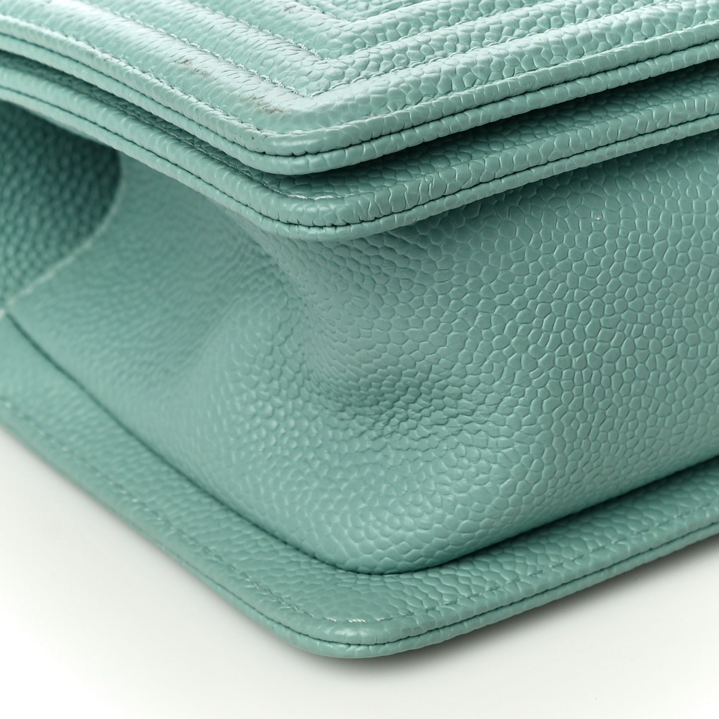 Caviar Quilted Small Boy Flap Light Blue