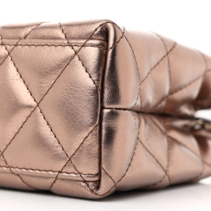 Chanel Metallic Aged Calfskin Quilted Nano Kelly Shopper Light Brown 10 of 11