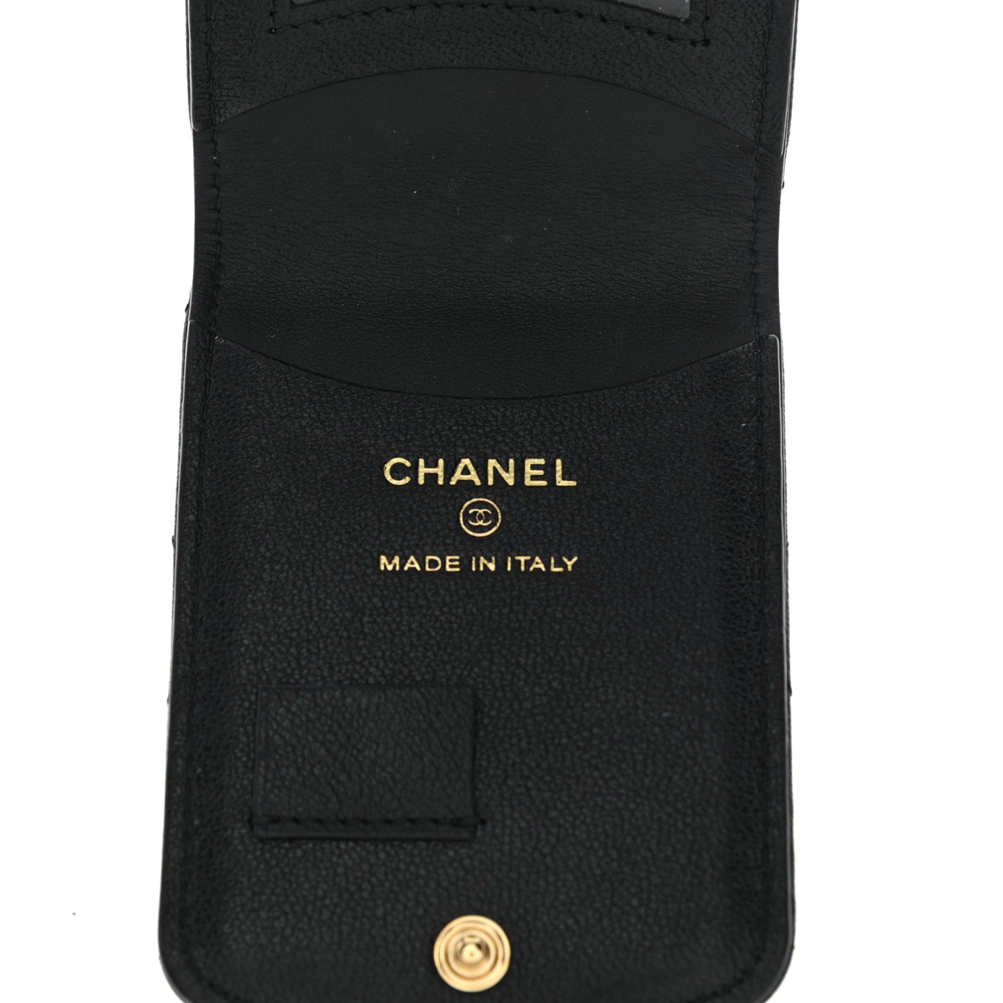 Lambskin Quilted Chanel 19 Luggage Tag Black