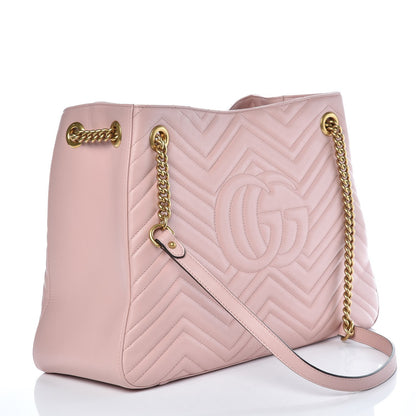 Gucci Calfskin Matelasse Medium GG Marmont Shoulder Tote Bag Perfect Pink 3 of 7