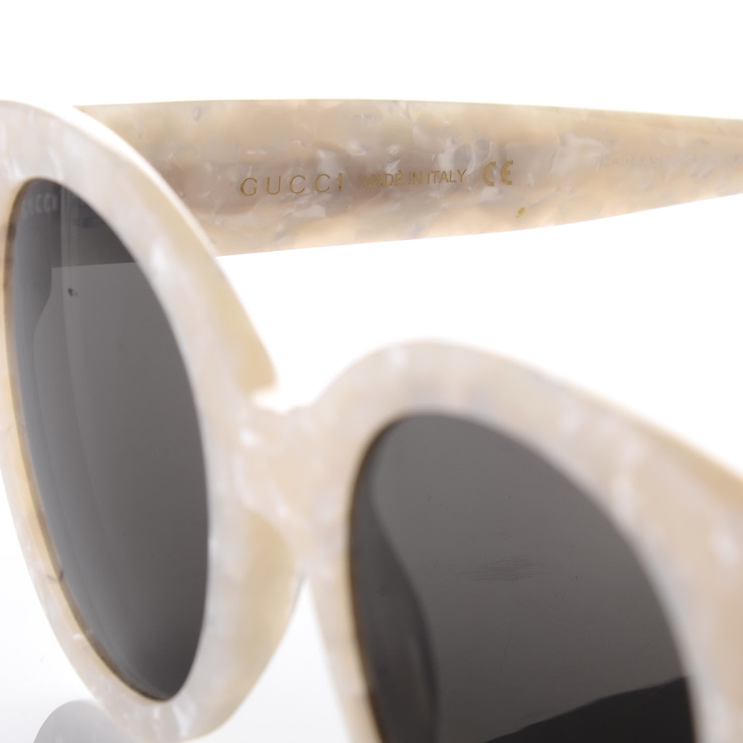 Gucci Round Frame GG Star Sunglasses GG0207S White 6 of 7