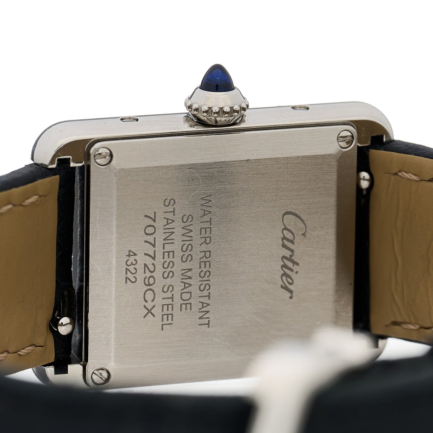 Stainless Steel Calfskin 22mm Must de Cartier Tank Quartz Watch