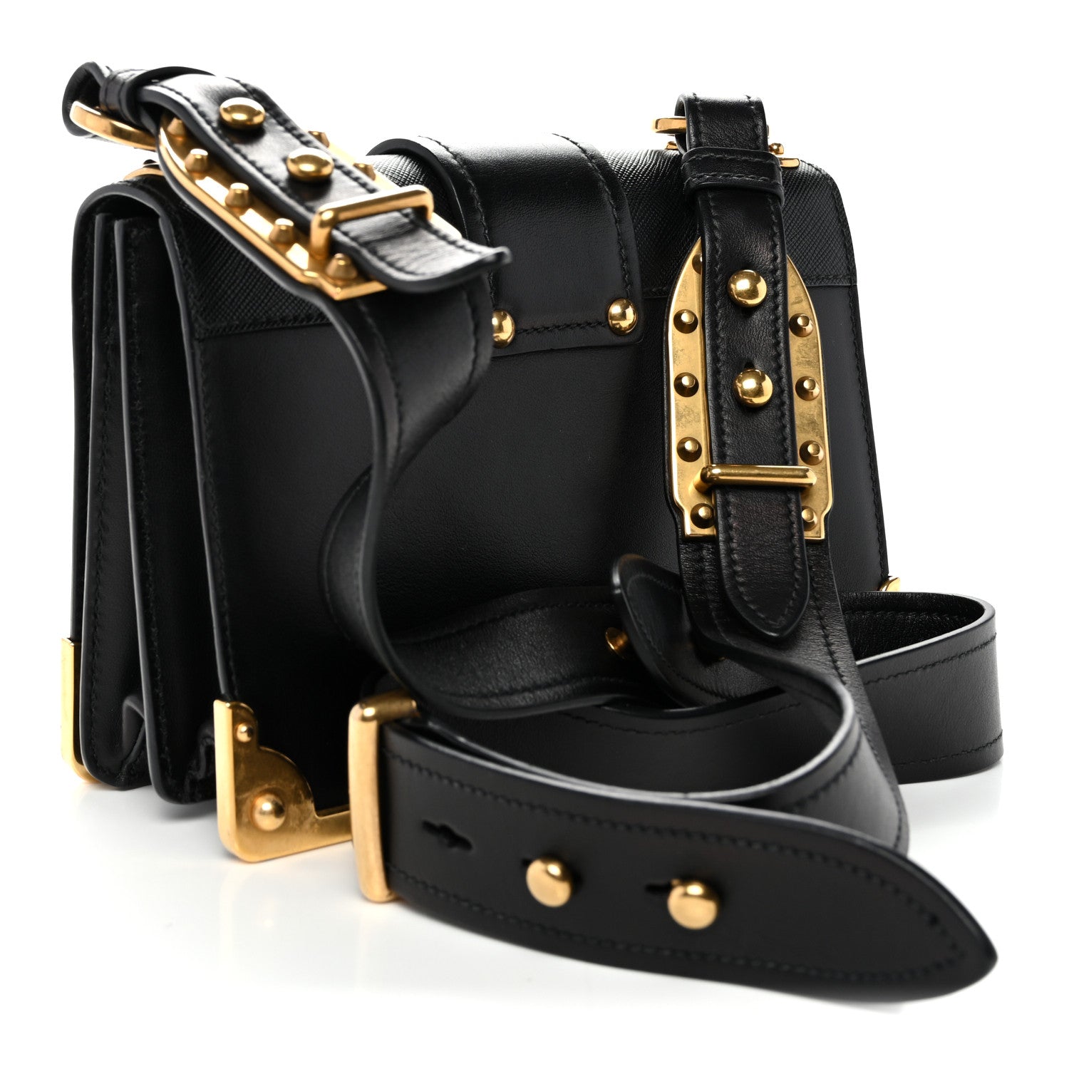 Prada City Calf Saffiano Cahier Bag Black 3 of 9