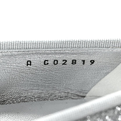 Chanel Glitter Grosgrain Cap Toe CC Ballerina Flats 38 Silver 8 of 9