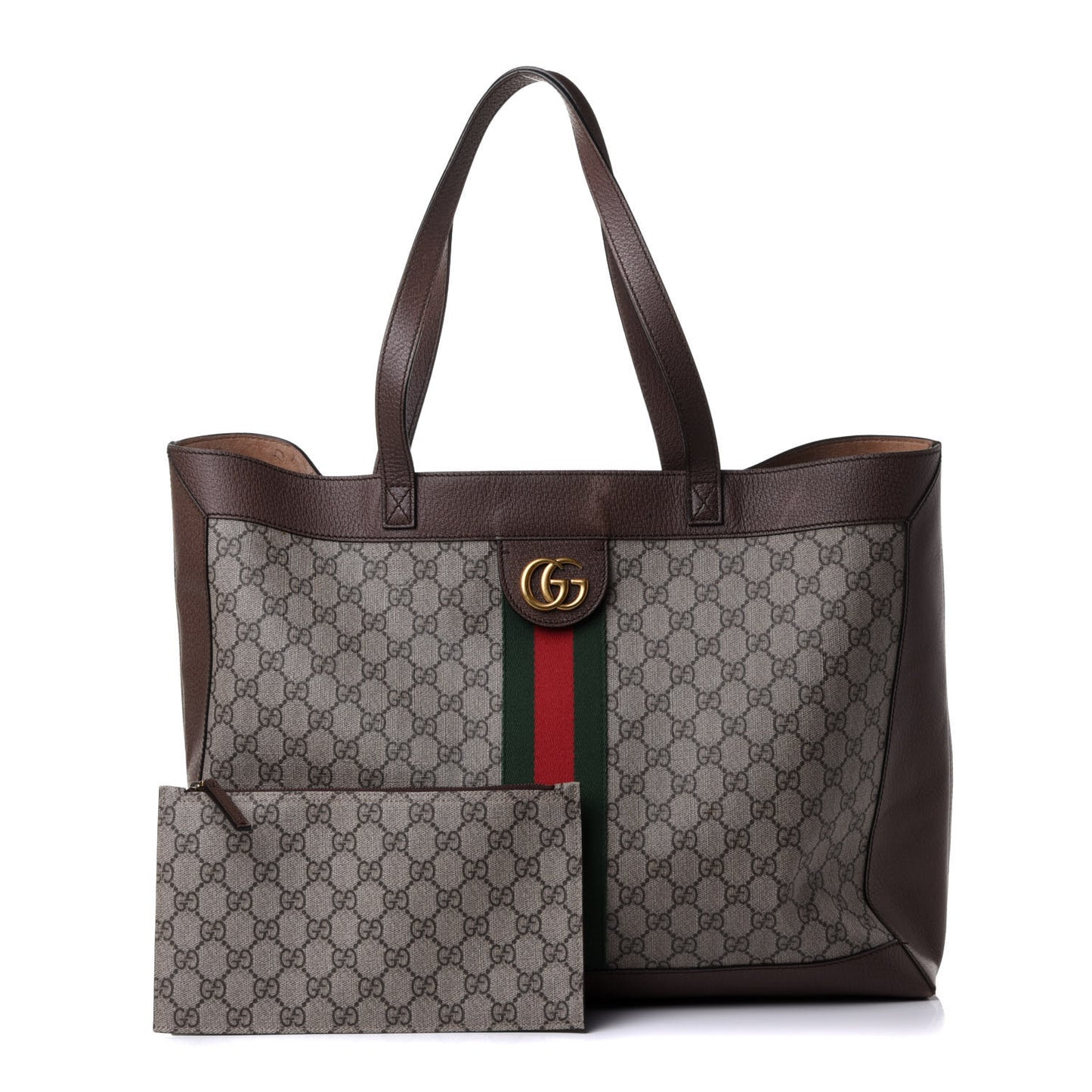GG Supreme Monogram Web Ophidia Tote Brown