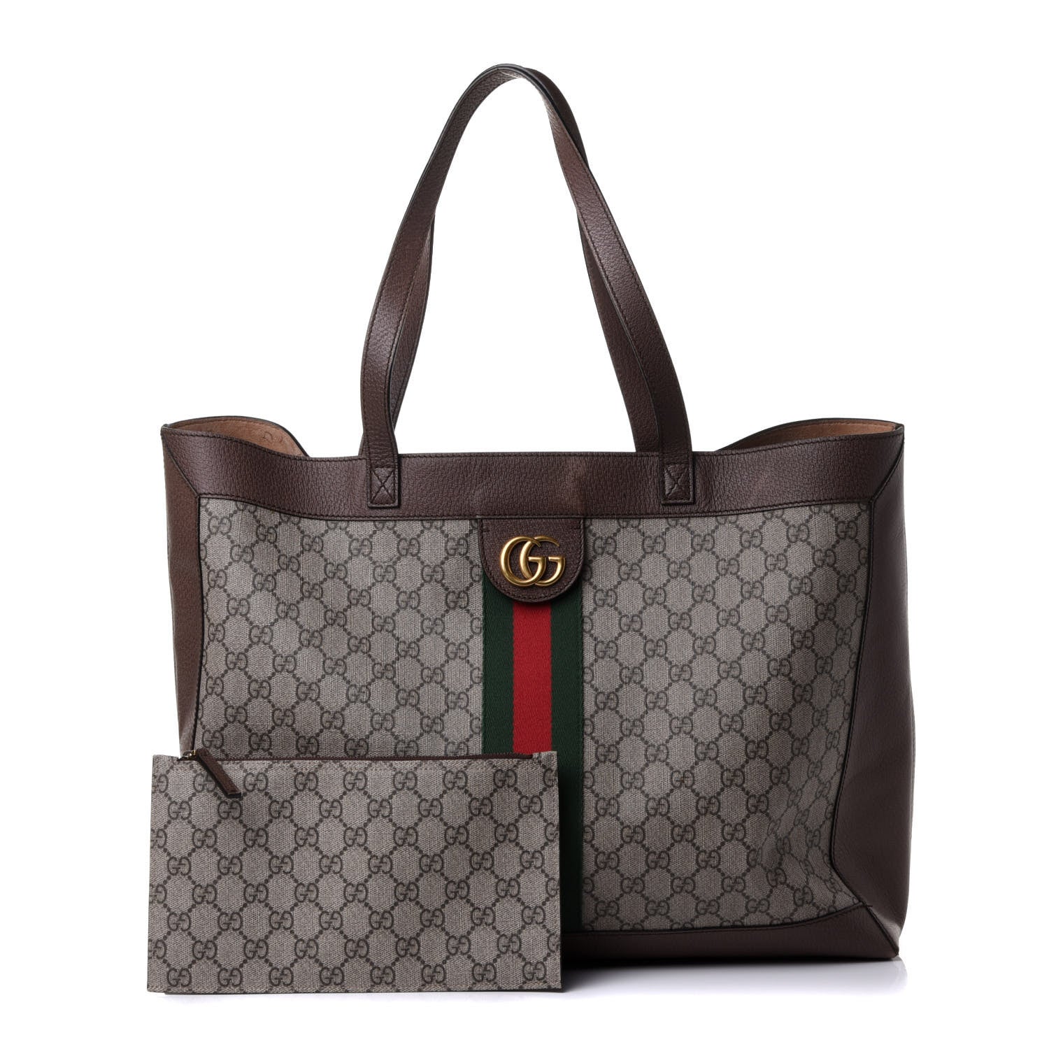 Gucci GG Supreme Monogram Web Ophidia Tote Brown 1 of 5