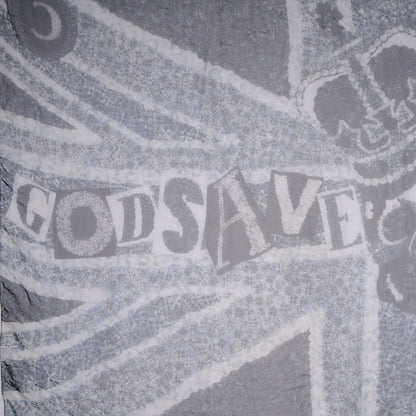 Alexander McQueen Silk Chiffon God Save McQueen Scarf Grey 5 of 8