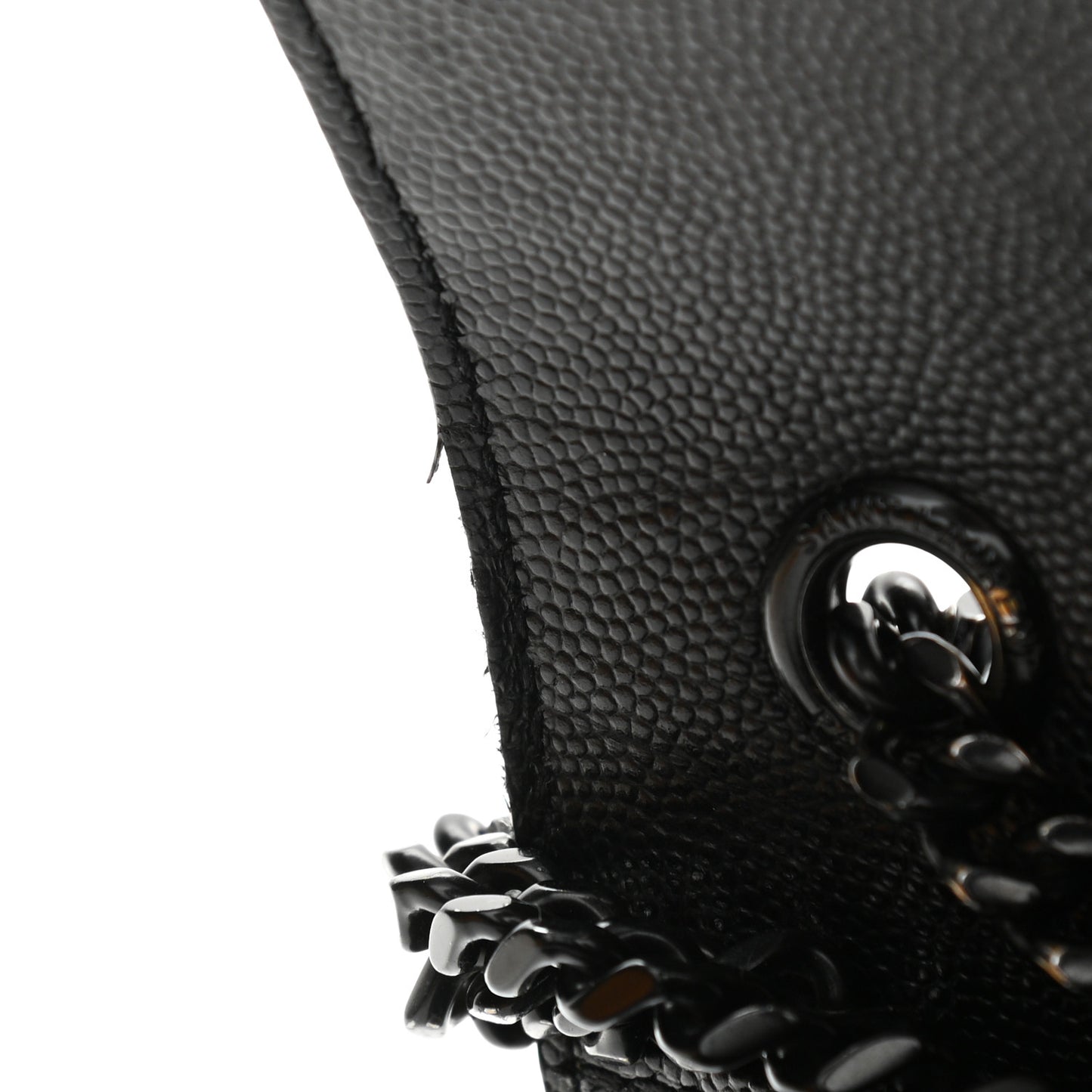Grain De Poudre Textured Mixed Matelasse Triquilt Small Monogram Satchel Black