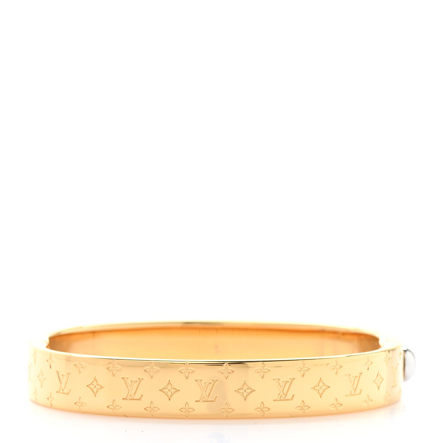 Louis Vuitton Brass Monogram Nanogram Cuff S Gold 3 of 6