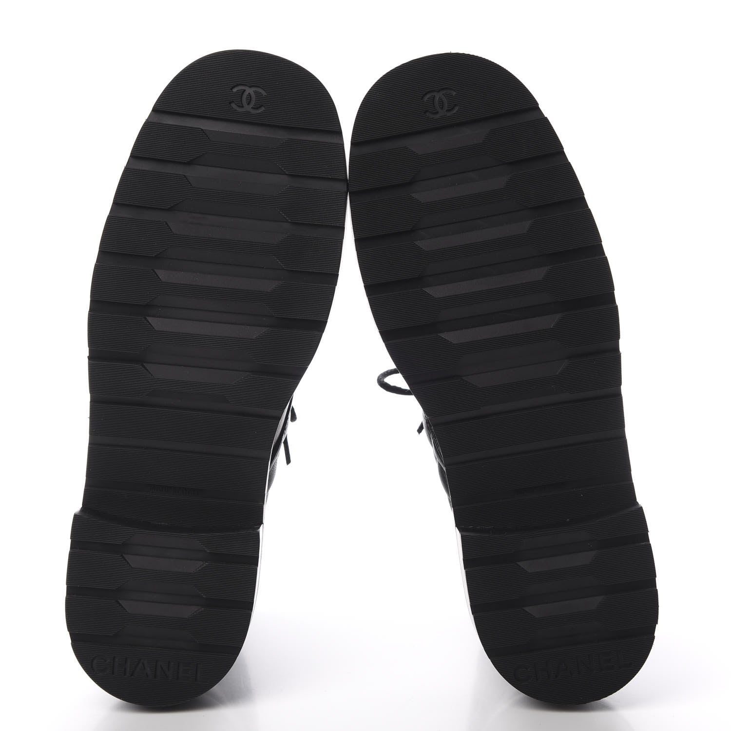 Chanel Shiny Goatskin Calfskin Quilted Lace Up Combat Boots 40 Black 5 of 9