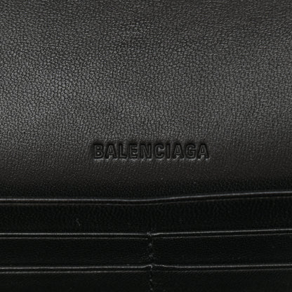 Balenciaga Extra Supple Calfskin Crocodile Embossed Gossip Wallet On Chain Black 6 of 10