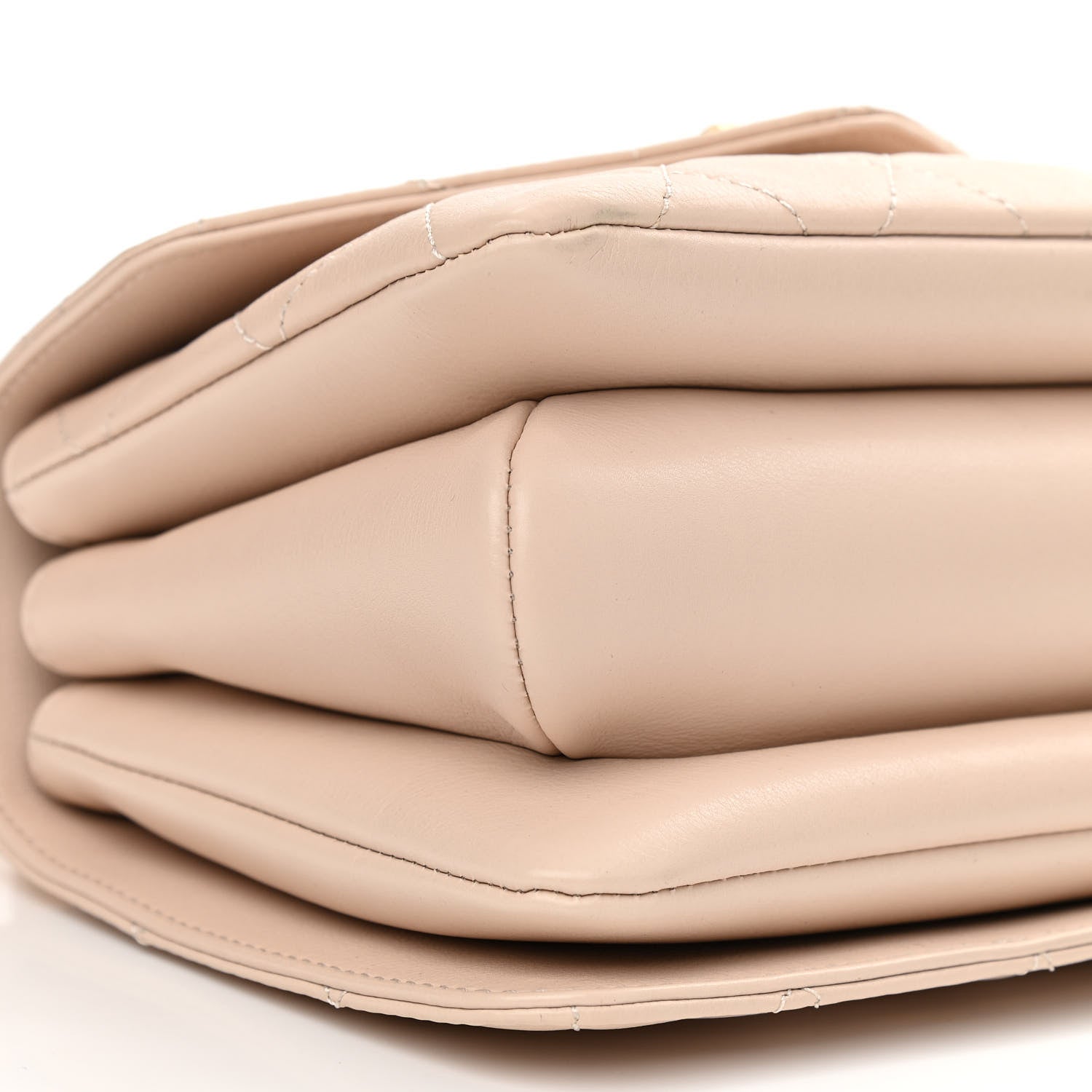 Chanel Calfskin Quilted Small Gold Top Handle Flap Beige 9 of 12