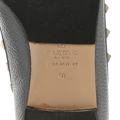 Valentino Garavani Pebbled Calfskin Rockstud Ballerina Flats 40 Light Stone 6 of 7