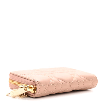 Christian Dior Lambskin Cannage Small Lady Dior Voyageur Coin Purse Rose Des Vents 4 of 8