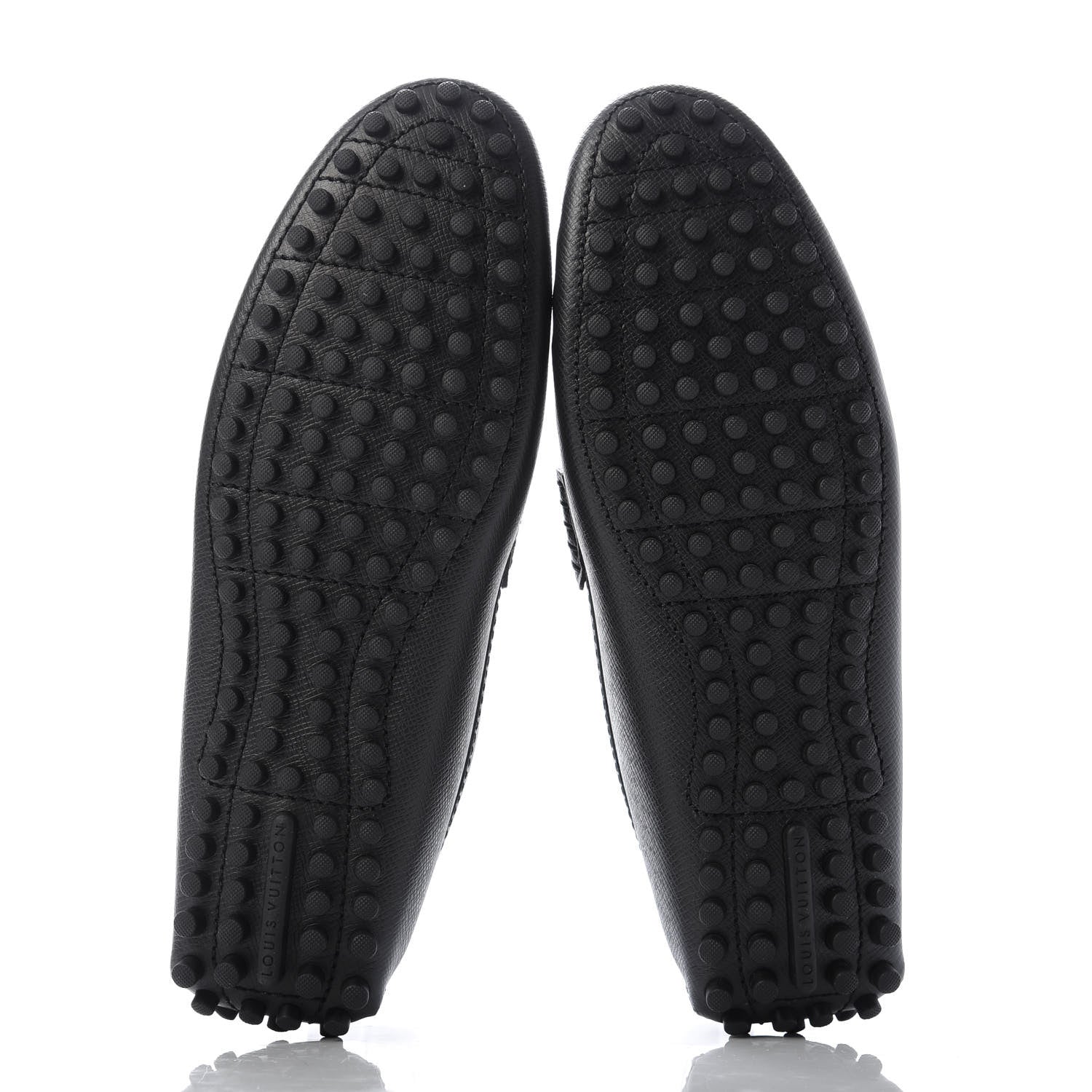 Louis Vuitton Taiga Hockenheim Moccasin Loafers 7.5 Black 5 of 9
