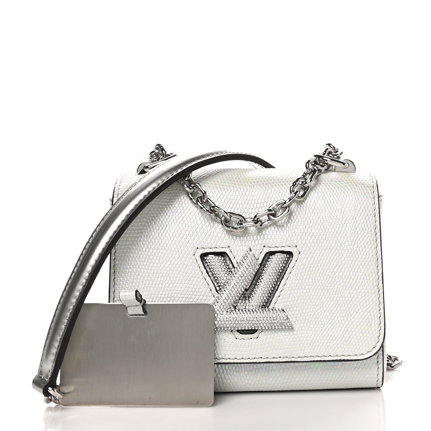 Louis Vuitton Iridescent Lizard Mini Swarovski Strass Twist Shoulder Bag 3 of 10