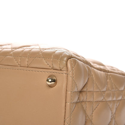Christian Dior Lambskin Cannage Large Lady Dior Beige 12 of 14