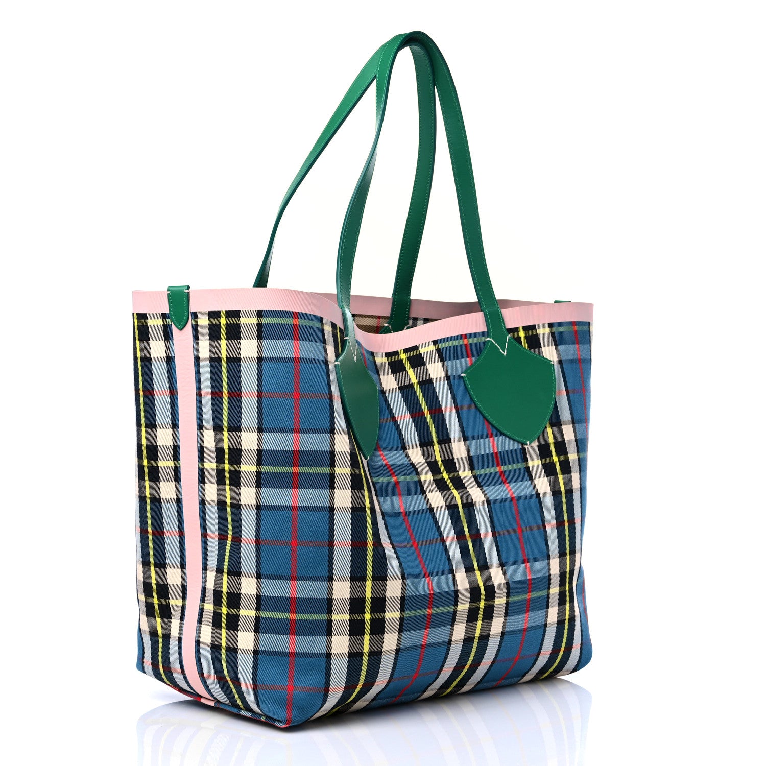 Burberry Vintage Check Large The Giant Reversible Tote Palm Green Pink Apricot 13 of 16