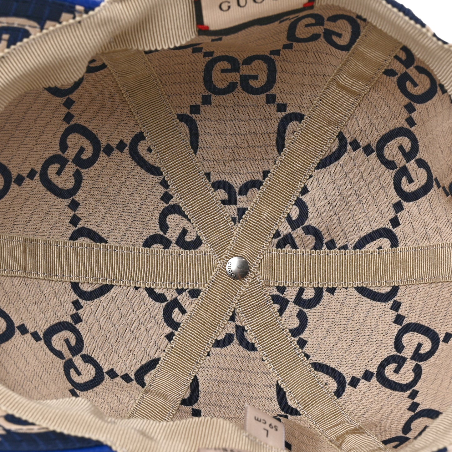 Monogram Ripstop Baseball Hat L Blue Beige