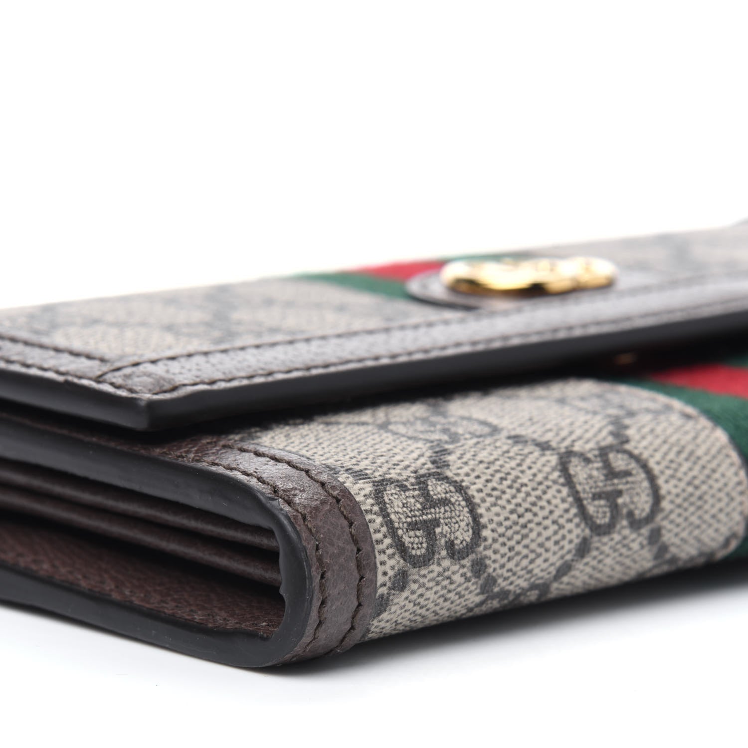 Gucci GG Supreme Monogram Web Ophidia Continental Wallet Brown 8 of 10