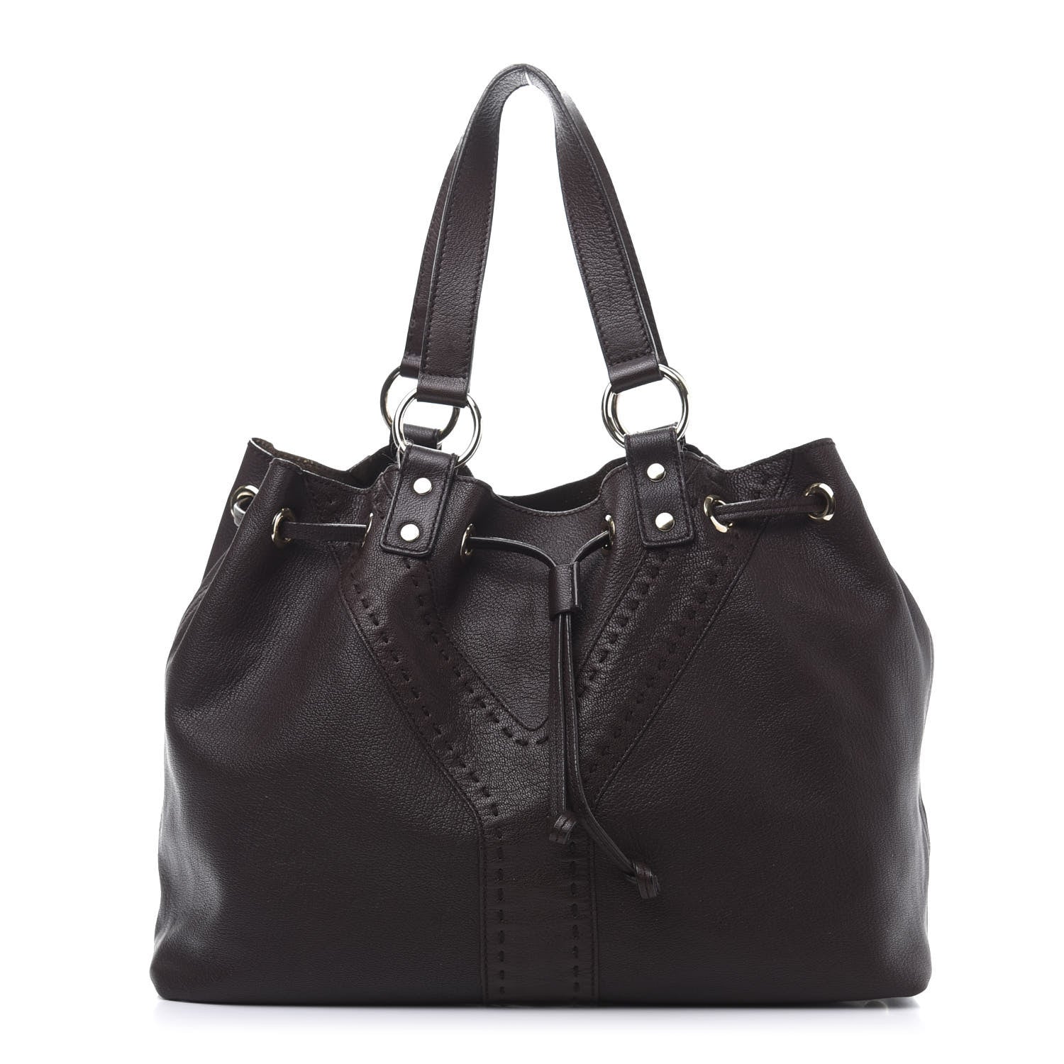 Saint Laurent Calfskin Reversible Double Sac Y Tote Gold Brown 1 of 12