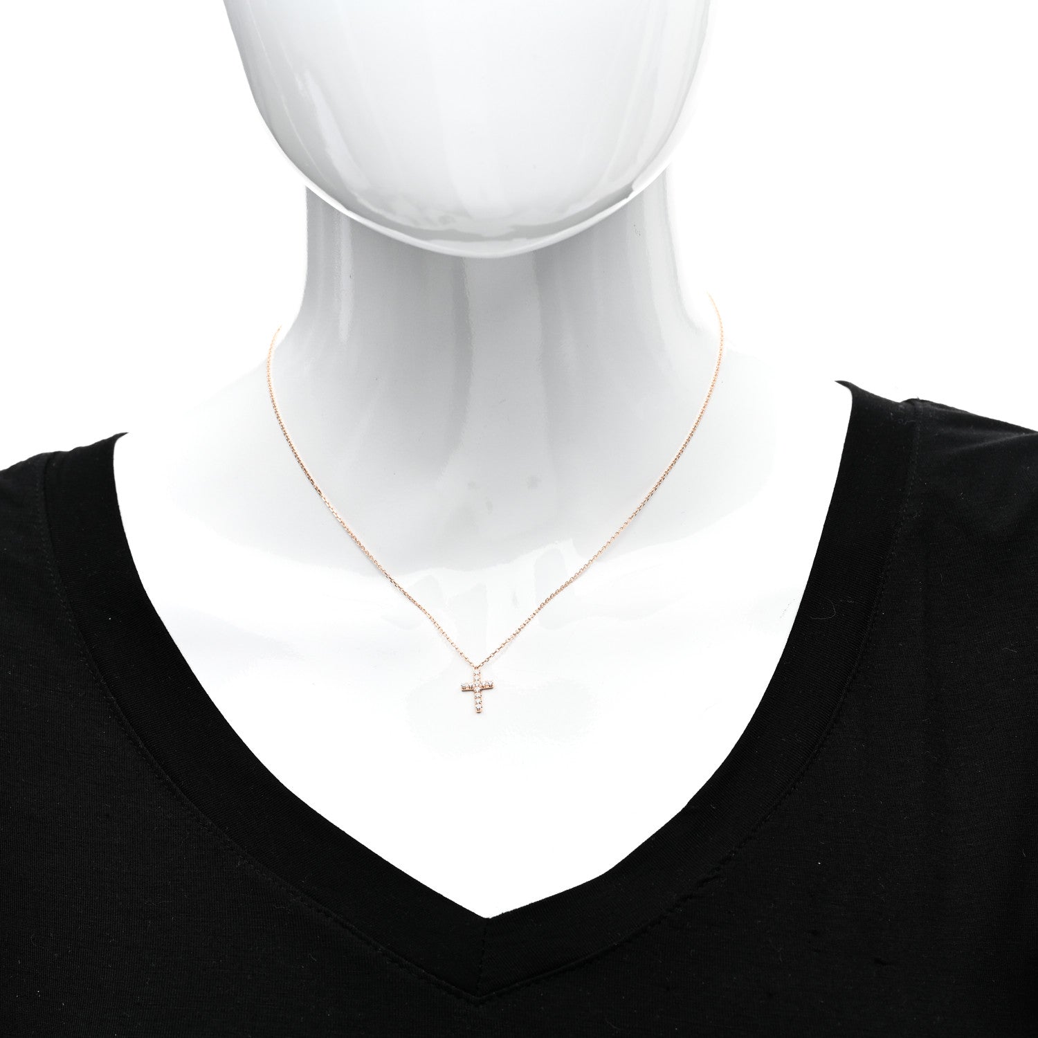 Cartier 18K Pink Gold Diamond Symbols Cross Pendant Necklace 2 of 6