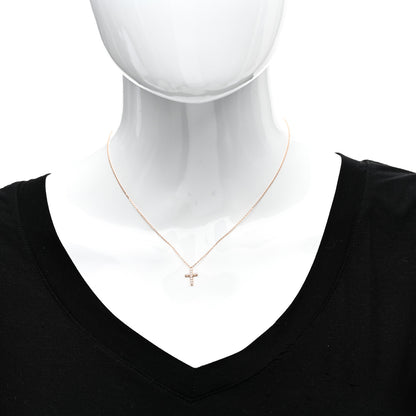 Cartier 18K Pink Gold Diamond Symbols Cross Pendant Necklace 2 of 6