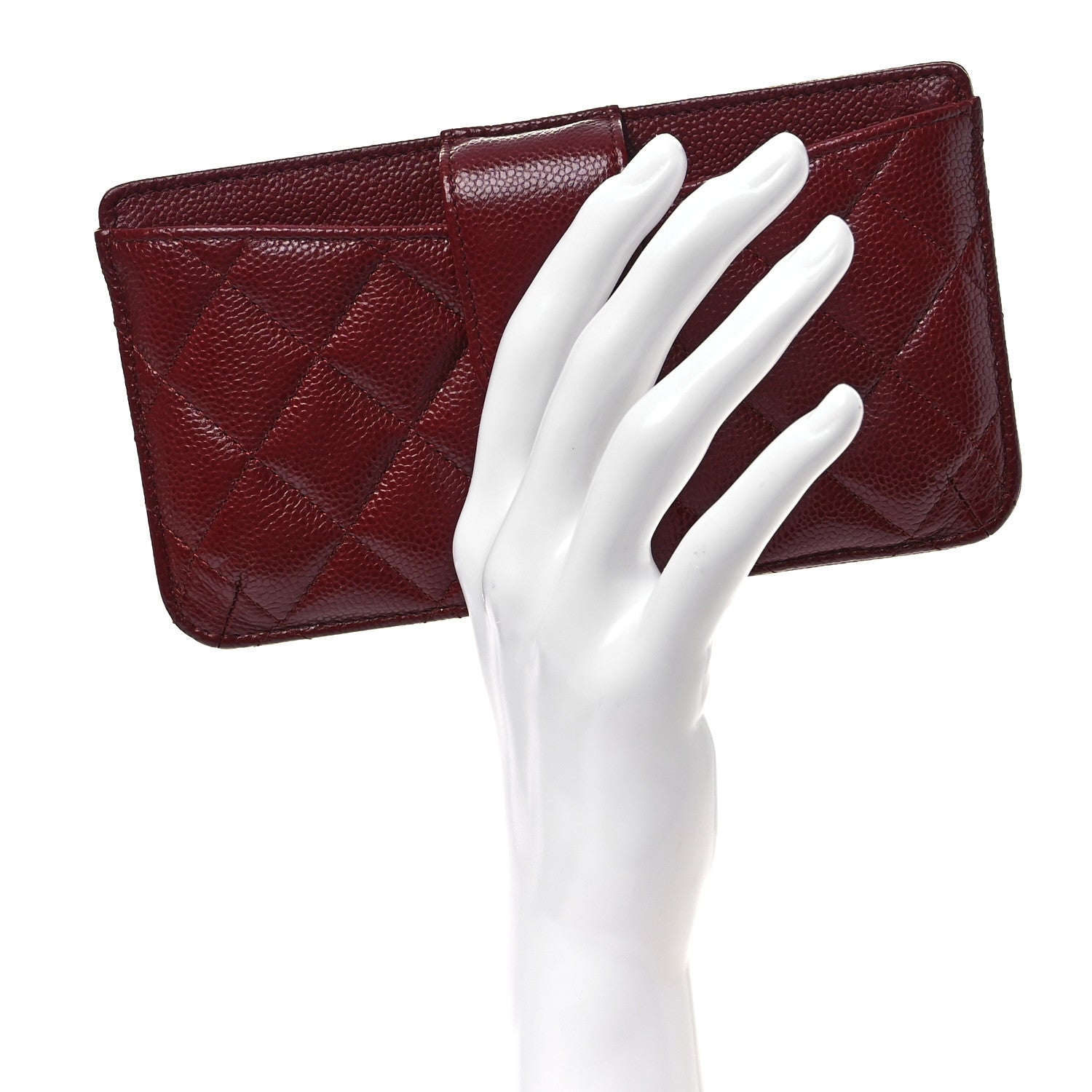 Chanel Caviar Quilted Phone Holder Wallet on Removable Chain Insert Red 2 of 6