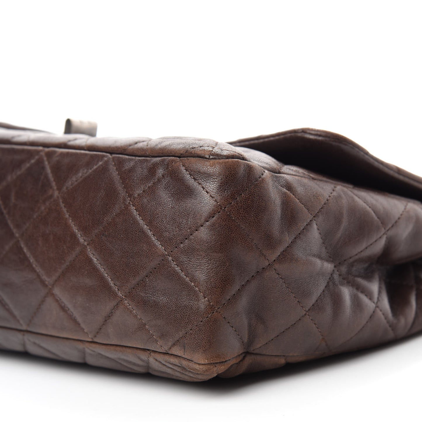 Washed Lambskin Quilted Jumbo Hybrid Reissue Flap Dark Brown