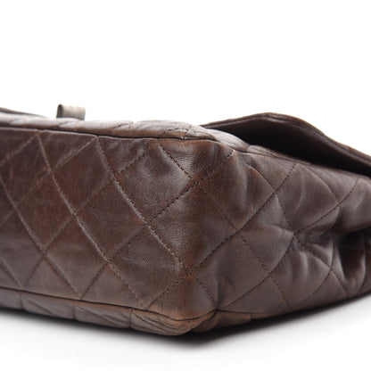 Chanel Washed Lambskin Quilted Jumbo Hybrid Reissue Flap Dark Brown 7 of 12