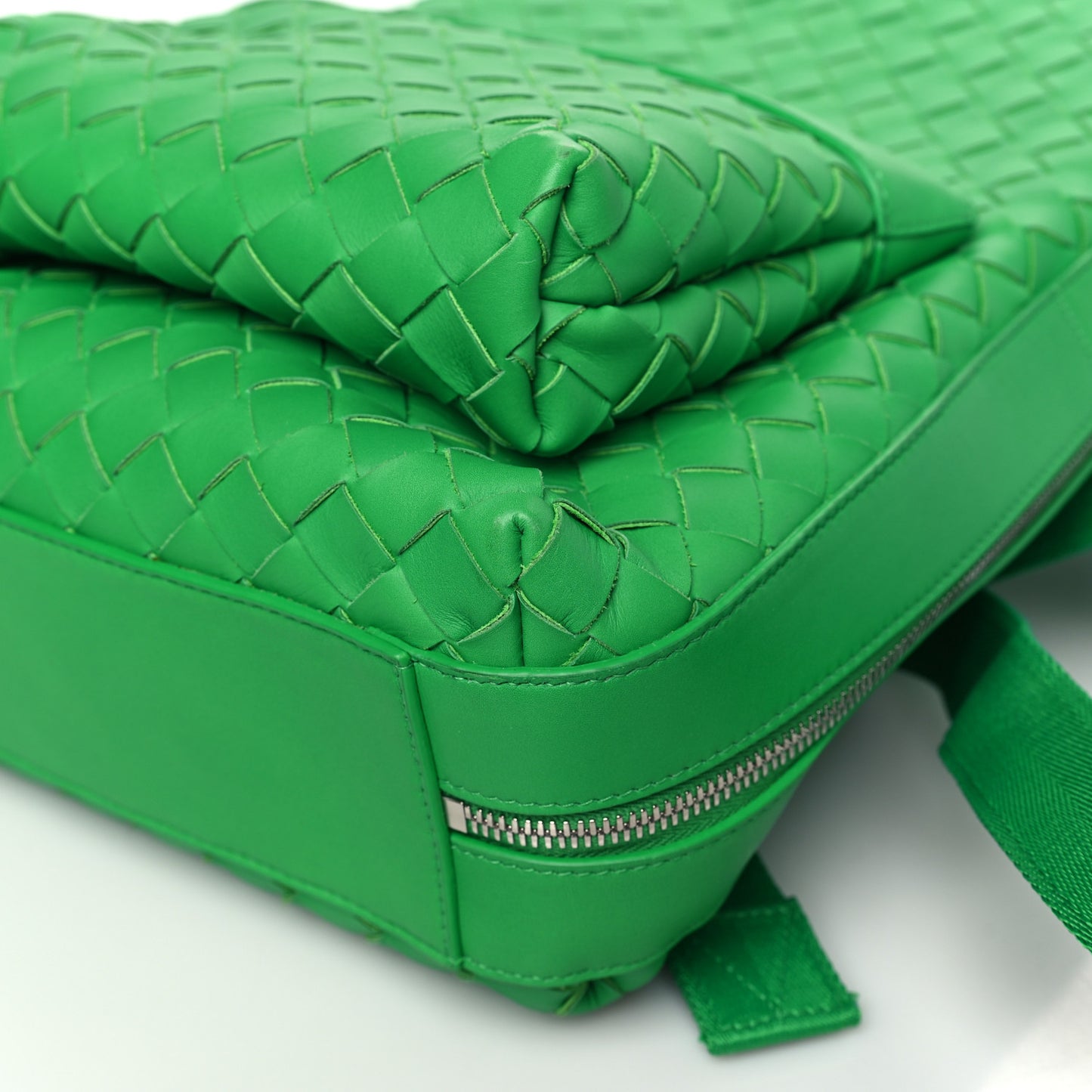 Calfskin Intrecciato Small Backpack Parakeet