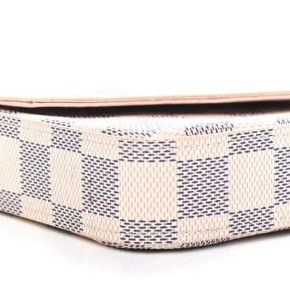 Louis Vuitton Damier Azur Pochette Felicie Chain Wallet Rose Ballerine 7 of 8