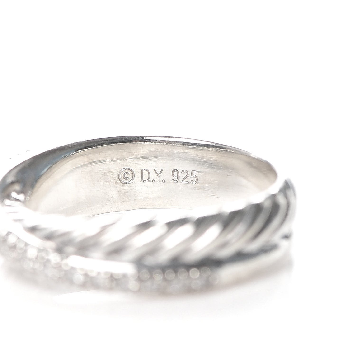 Sterling Silver Diamond 5mm Crossover Ring 50 5.25