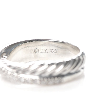 David Yurman Sterling Silver Diamond 5mm Crossover Ring 50 5.25 5 of 6