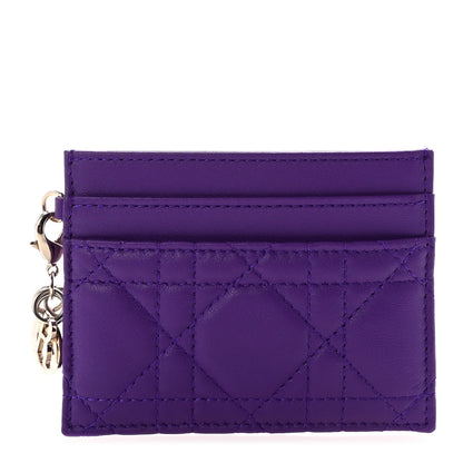 Christian Dior Lambskin Cannage Lady Dior Card Holder Purple 1 of 7