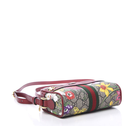 Gucci GG Supreme Monogram Flora Web Mini Ophidia Shoulder Bag Red 3 of 10