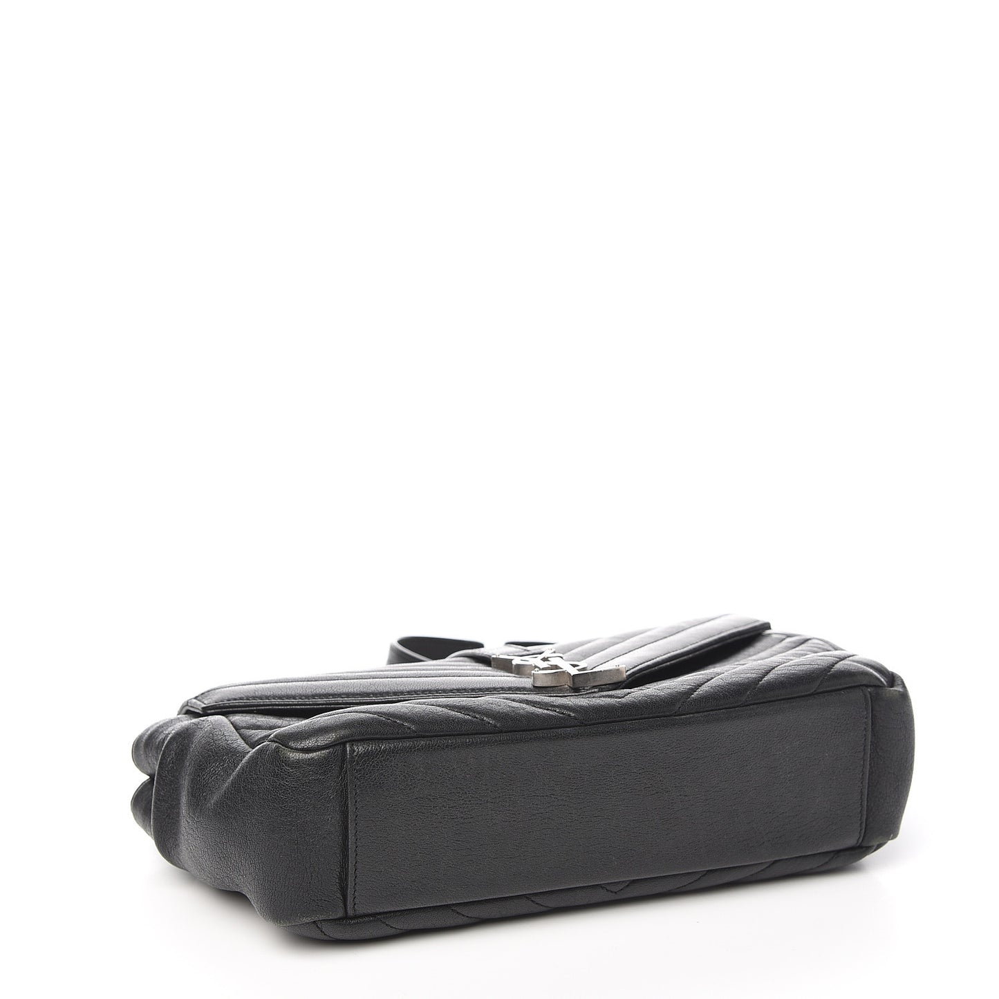 Sheepskin Medium Tri-Quilt College Monogram Satchel Black