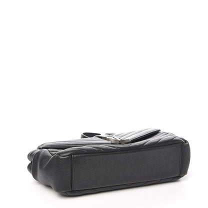 Saint Laurent Sheepskin Medium Tri-Quilt College Monogram Satchel Black 3 of 11