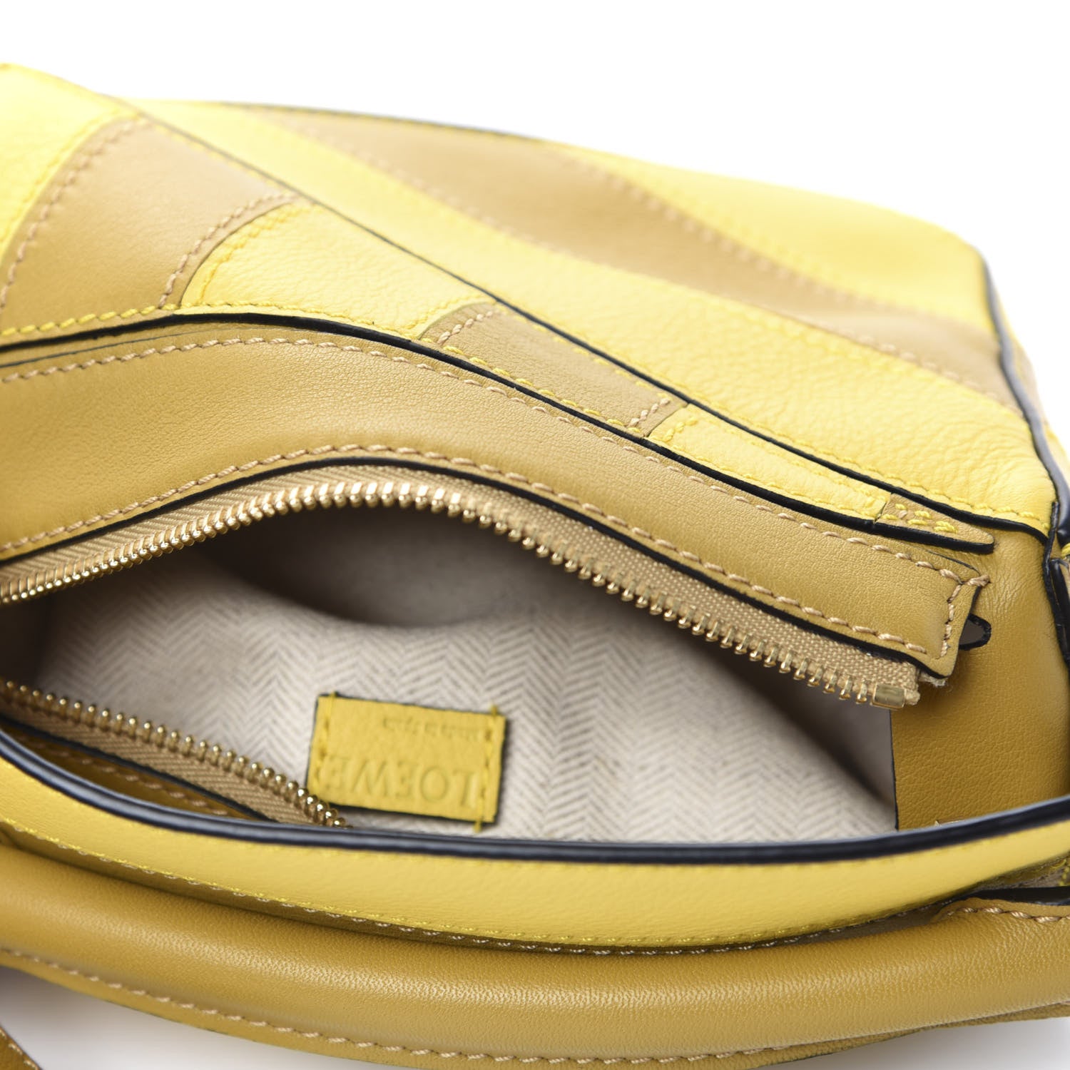 Loewe Calfskin Rugby Mini Puzzle Bag Yellow Ochre 5 of 10
