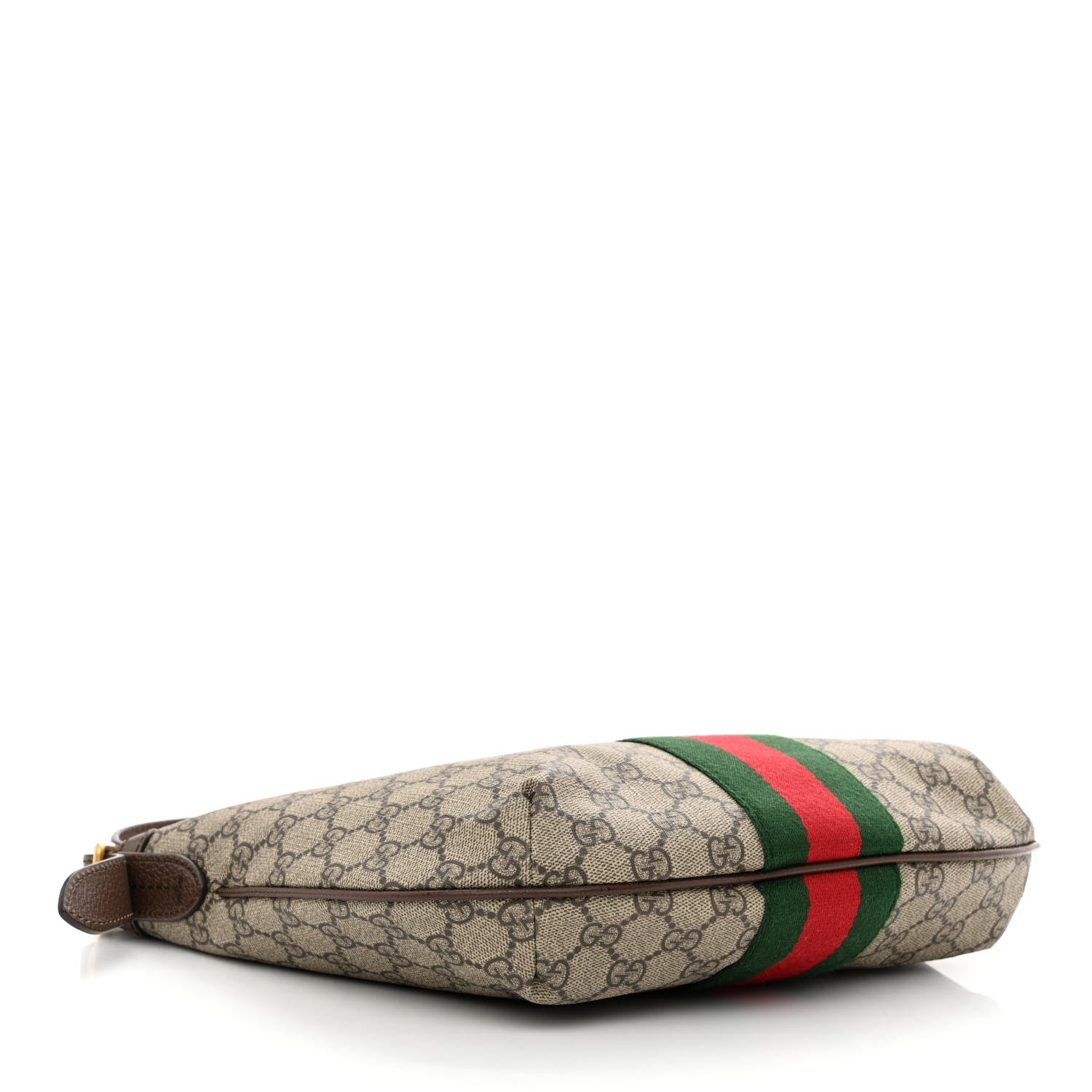 Gucci GG Supreme Monogram Textured Dollar Calfskin Web Small Ophidia Half Moon Hobo Beige Ebony New Acero 4 of 13