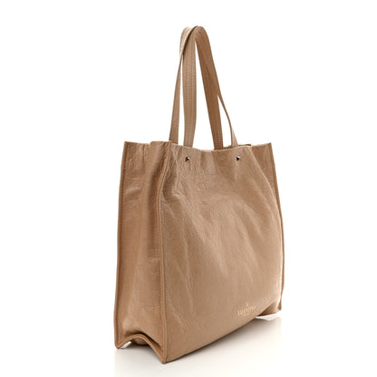 Valentino Garavani Craquele Nappa Rockstud Tote Bag Camel Rose 3 of 9